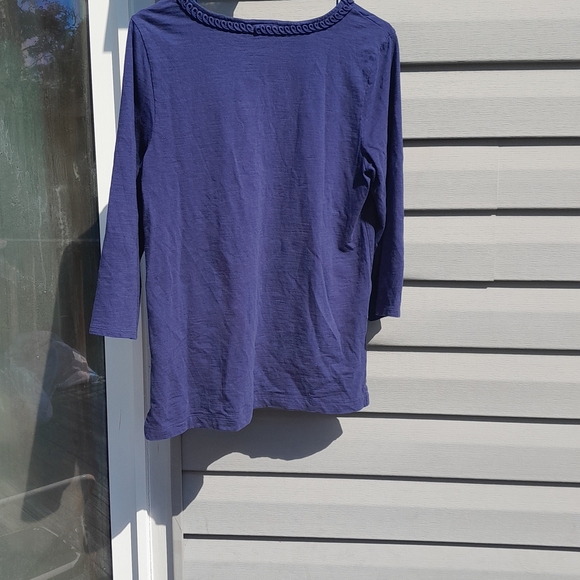 Tommy Bahama Womens S/P Deep Blue V-Neck Blouse GUC - Picture 3 of 3